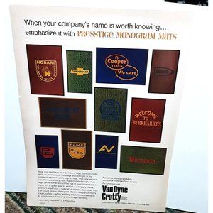 1972 Van Dyne Crotty Monogram Mats Print Ad vintage 70s